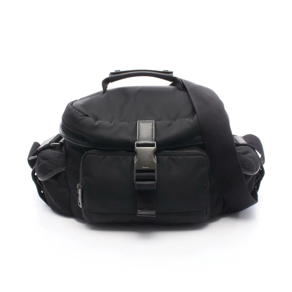 Prada camera bag shoulder leather black